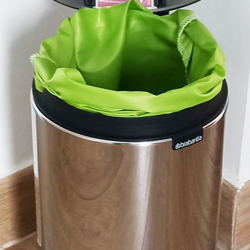 Sac poubelle lavable et réutilisable vert anis (5l) - salle de bains - cuisine