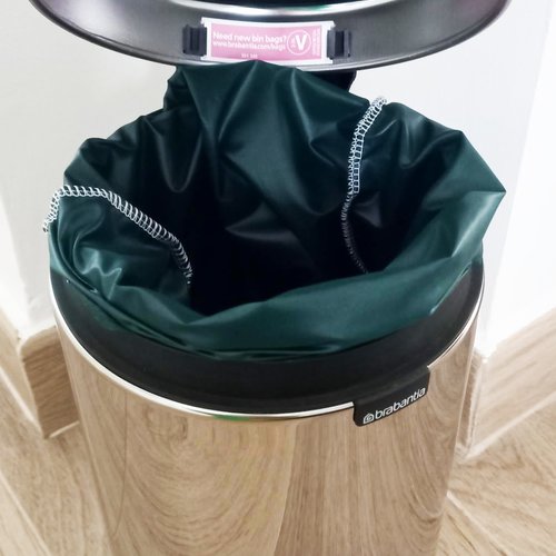 Sac poubelle lavable et réutilisable vert fonce (5l) - salle de bains - cuisine