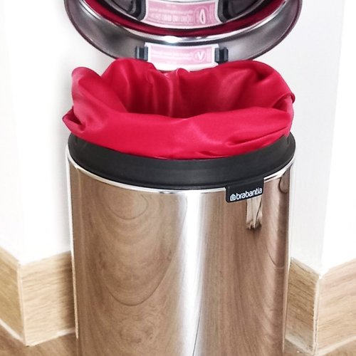Sac poubelle lavable et réutilisable rouge (3l) - salle de bains - cuisine