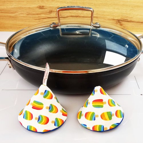 2 maniques de cuisine - ice cream en molleton isolant thermique de coton - manique de couvercle et poignées casserole