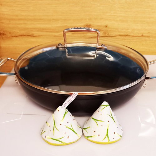2 maniques de cuisine - oignons en molleton isolant thermique de coton - manique de couvercle et poignées casserole