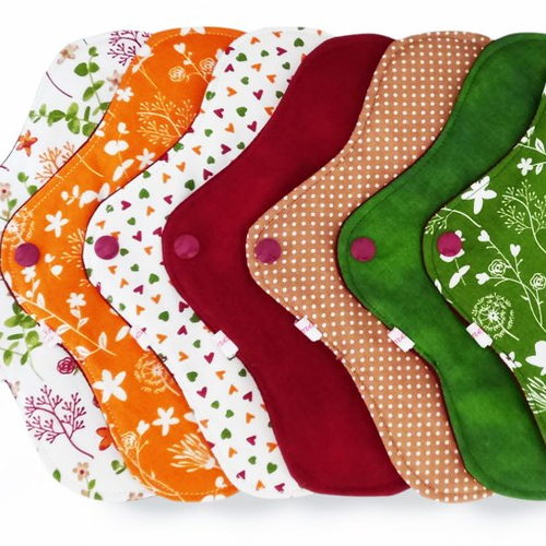Pack 7 serviettes hygiéniques lavables fleurs des champs (m) - serviettes menstruelles lavables