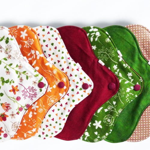 Pack 7 serviettes hygiéniques lavables fleurs des champs (s) - serviettes menstruelles lavables