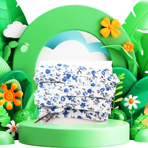 Paire de lacets en coton bleuets - lacets en tissu