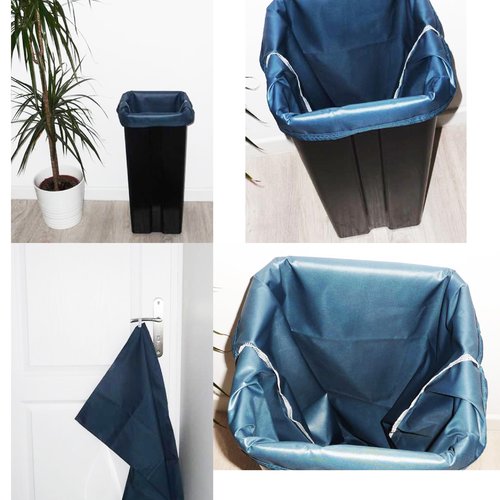 Sac poubelle lavable et réutilisable bleu canard (50l) - sac poubelle alternatif zéro déchet