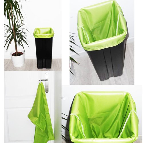 Sac poubelle lavable et réutilisable vert (50l) - sac poubelle alternatif zéro déchet