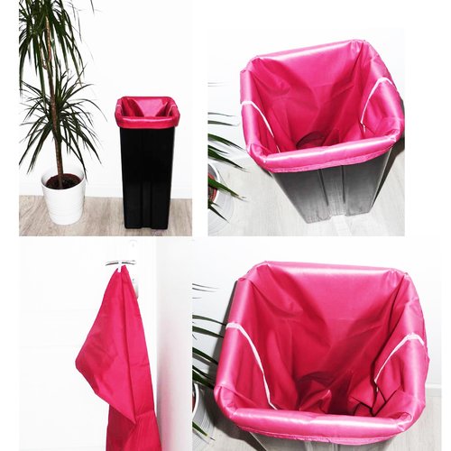 Sac poubelle lavable et réutilisable fuschia (50l) - sac poubelle alternatif zéro déchet