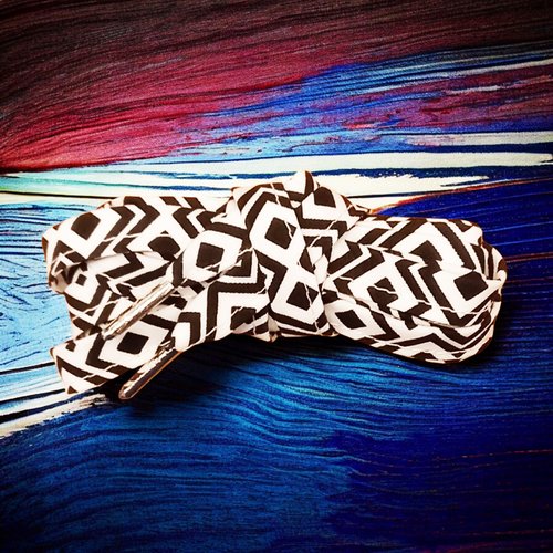 Paire de lacets en coton azteca (noir et blanc) - lacets en tissu