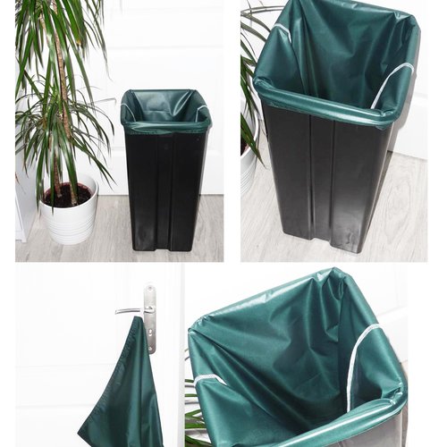 Sac poubelle lavable et réutilisable vert bouteille (50l) - sac poubelle alternatif écologique