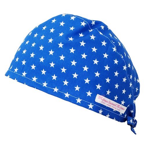 Calot de bloc couvrant - etoiles (bleu) - bloc opératoire- chirurgien- dentiste - sage-femme - infirmière - anesthésiste - médical