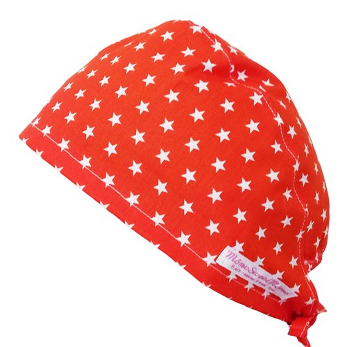 Calot de bloc couvrant - etoiles (orange) - bloc opératoire- chirurgien- dentiste - sage-femme - infirmière - anesthésiste - médical