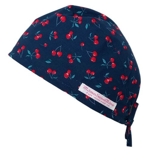 Calot de bloc couvrant - cerises - bloc opératoire- chirurgien- dentiste - sage-femme - infirmière - anesthésiste - médical