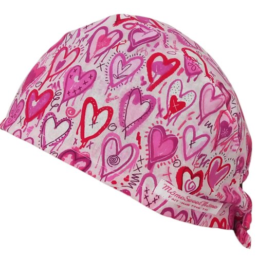 Calot de bloc couvrant - coeurs - bloc opératoire- chirurgien- dentiste - sage-femme - infirmière - anesthésiste - médical