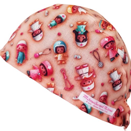 Calot de bloc couvrant - soignants (3d style lego) bloc opératoire-chirurgien-dentiste-sage-femme infirmière - anesthésiste - médi