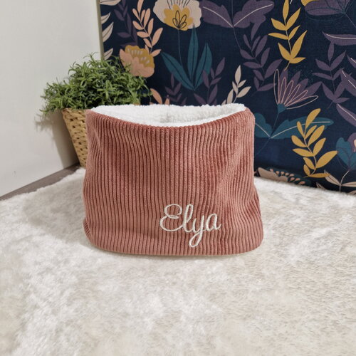 Tour de cou / snood brodé à personnaliser avec le prénom au choix