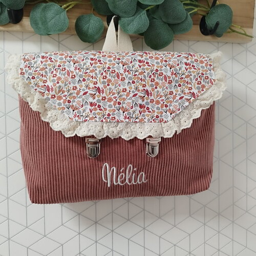 Cartable maternelle avec prénom, cartable cp avec prénom, sac enfant personnalisé, broderie