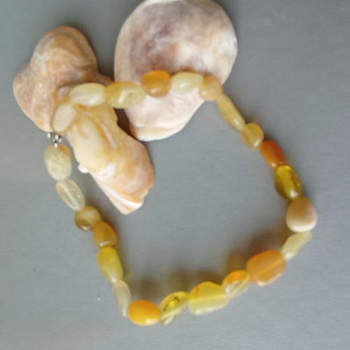 Bracelet en opale jaune nuggets 6 mm