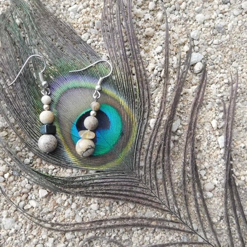 Boucles d'oreilles pierres et perles