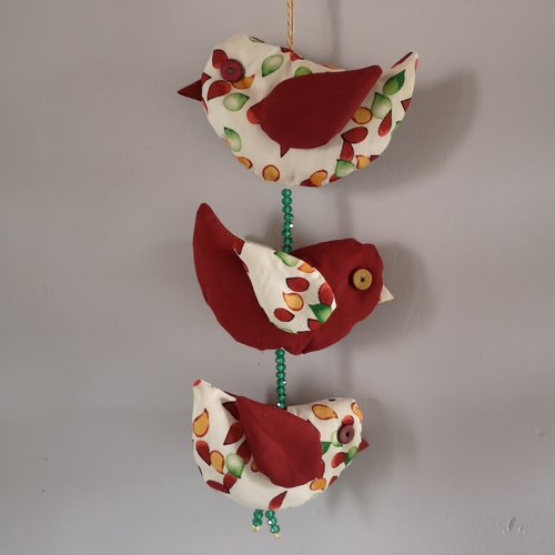 Guirlande à accrocher, 3 oiseaux, décoration