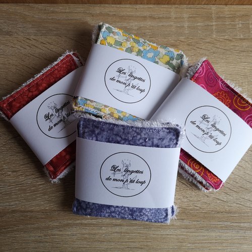 Lots de 5 petites lingettes à démaquiller coton et bambou réutilisables