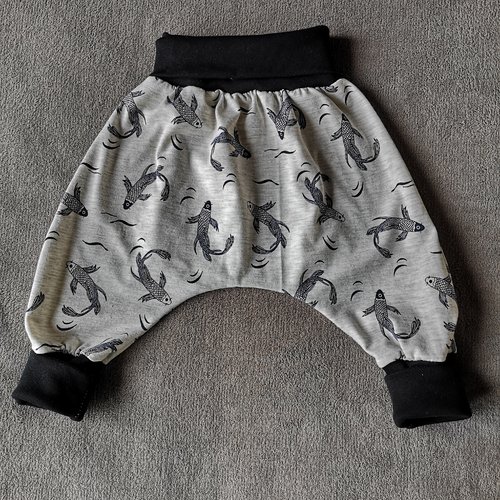 Sarouel évolutif en jersey 3 mois, cadeau naissance