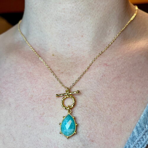 Collier talisman amazonite