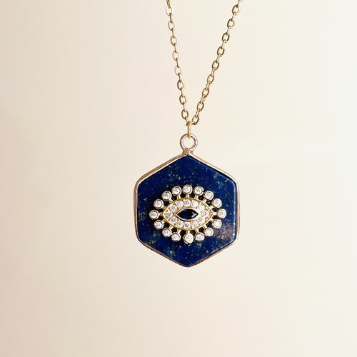 Collier talisman lapis-lazuli