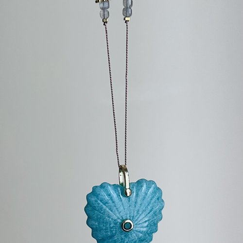 Sautoir coeur amazonite