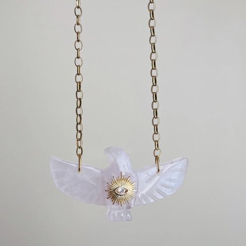 Sautoir phœnix quartz rose