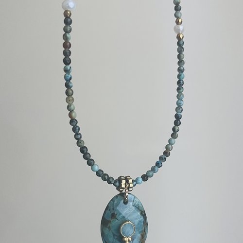 Collier talisman turquoise