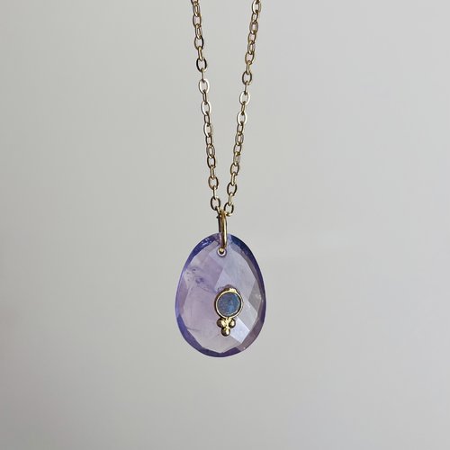 Collier talisman améthyste