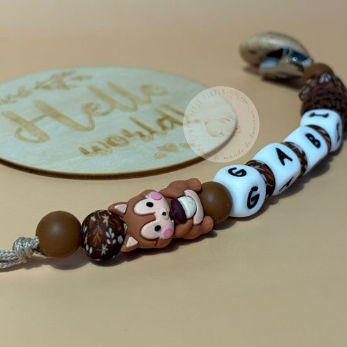 Attache tétine petit écureuil