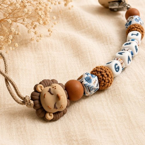 Attache tétine lio - perles en silicone- cadeau bébé