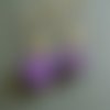 Boules d'oreilles perle palet en agate violette sur un crochet dormeuse fil doré