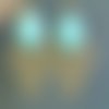 Boucles d'oreilles cabochon turquoise reconstituée 18 x 13 mm, support losange, dormeuses