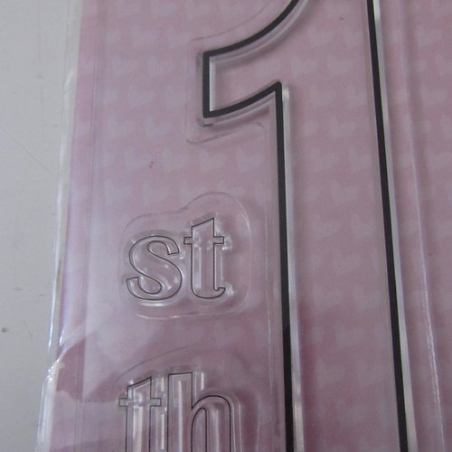 Tampon transparent chiffre 1 - typographie - papermania  docrafts - 60 x 90 mm