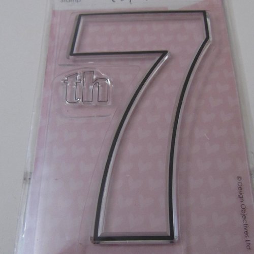 Tampon transparent chiffre  7 - typographie - papermania  docrafts - 60 x 90 mm