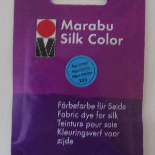 Teinture pour soie de couleur aigue-marine  - marabu silk color  numéro  255