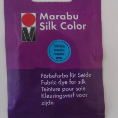 Teinture pour soie de couleur turquoise - marabu silk color -  numér 098