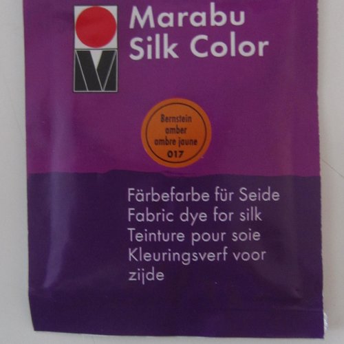 Teinture pour soie de couleur ambre jaune - marabu silk color -  numér 017