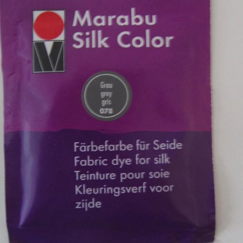 Teinture pour soie de couleur gris - marabu silk color -  numéro 078