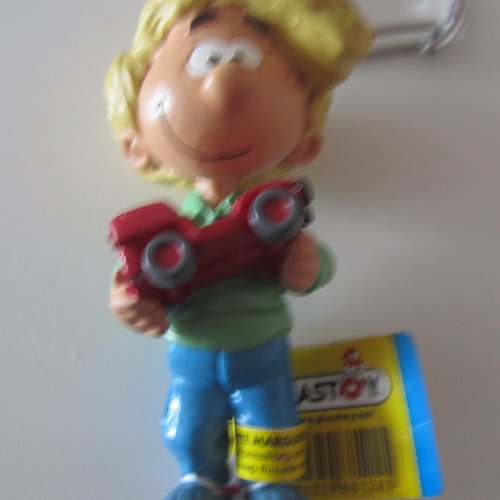 Figurine plastoy en pvc porte clés - cédric et sa voiture - bande dessinée - avec étiquette