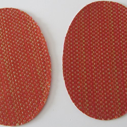 2 pièces de renforts genoux ou coudes en tissu croisé - réparation - 9,5 x 14 cm