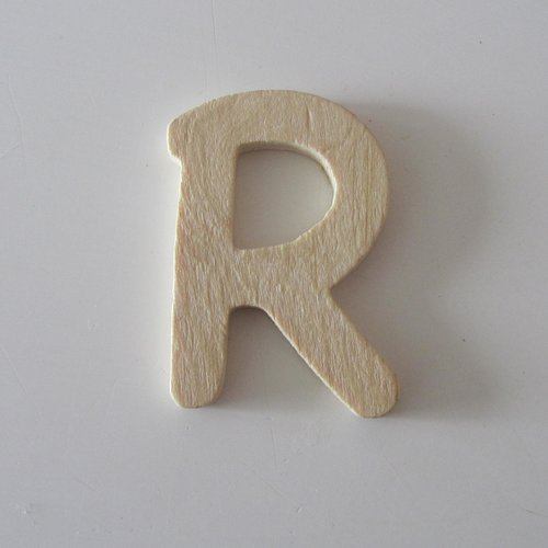 Lettre en bois brut à décorer, customiser - représentant la lettre  "r" - 6 cm x 7 cm