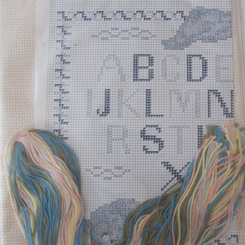 Nappe carrée et chemin point de croix compté à broder - Broderie Alsacienne