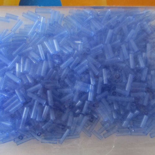 Sachet de 30 grammes de  perles tube  de couleur bleu roi - 5 mm