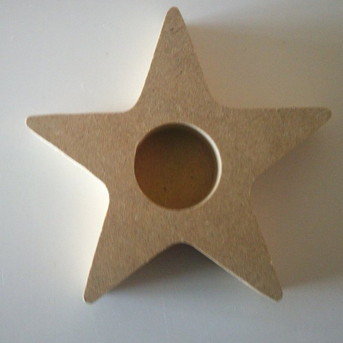 Bougeoir étoile en bois à customiser - décorer à votre idée - pour 1 bougie