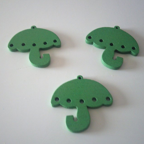 Lot de 3 parapluies en bois (pendentif) de couleurs vert