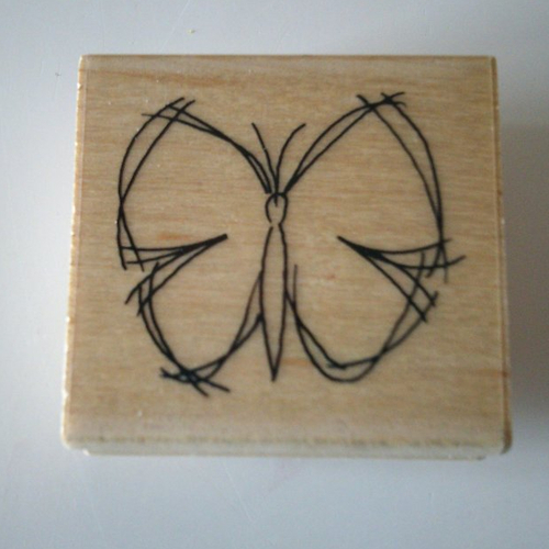 Tampon en bois et caoutchouc - modèle papillon (flutterby) de penny black