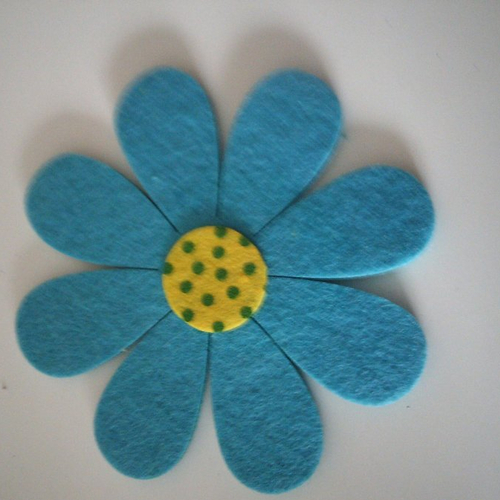 Lot de 6 sous-verre pâquerette en feutrine en forme de fleur